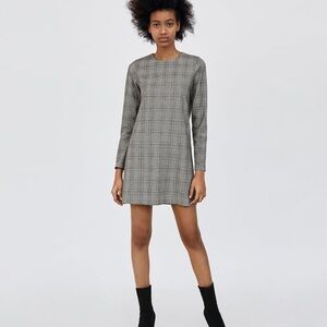Zara check plaid grey dress size small